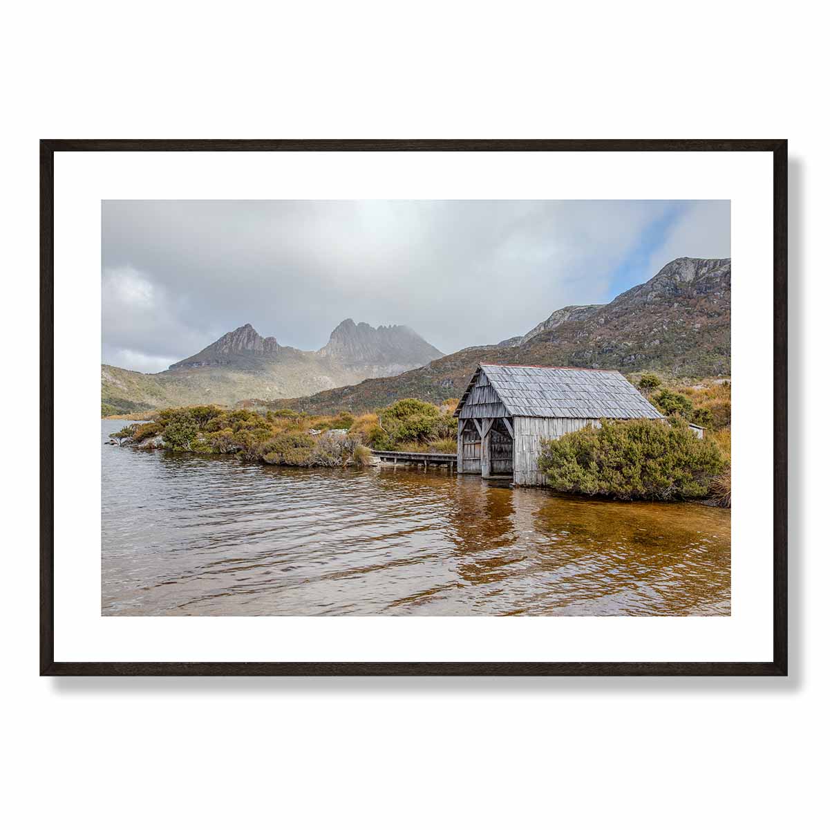 The Boatshed in Winter Cradle Mountain Art Print