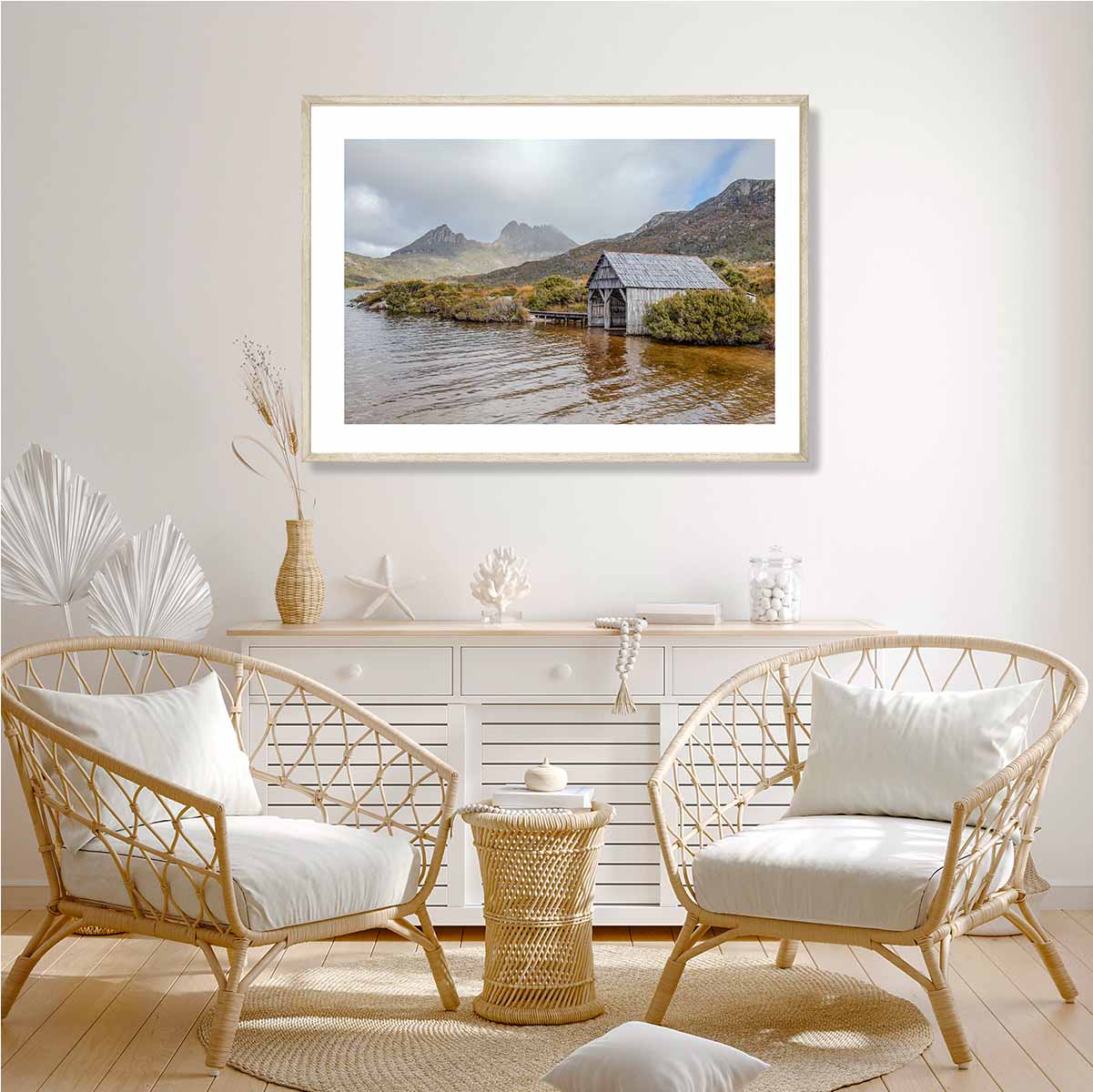 The Boatshed in Winter Cradle Mountain Art Print