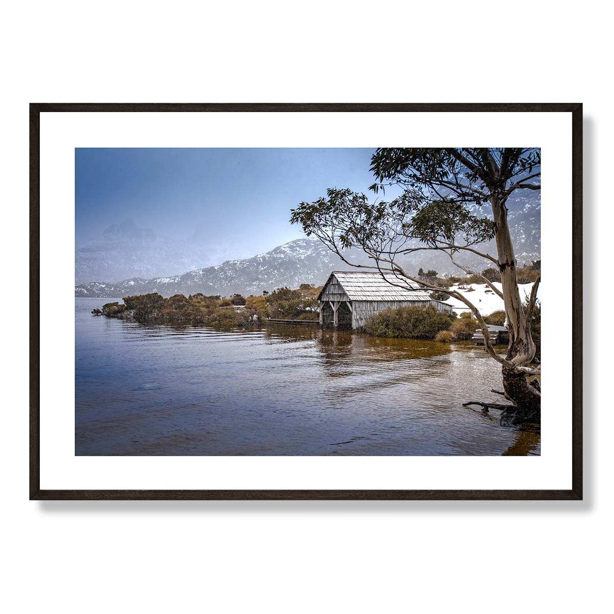The Boatshed in Autumn Cradle Mountain Art Print