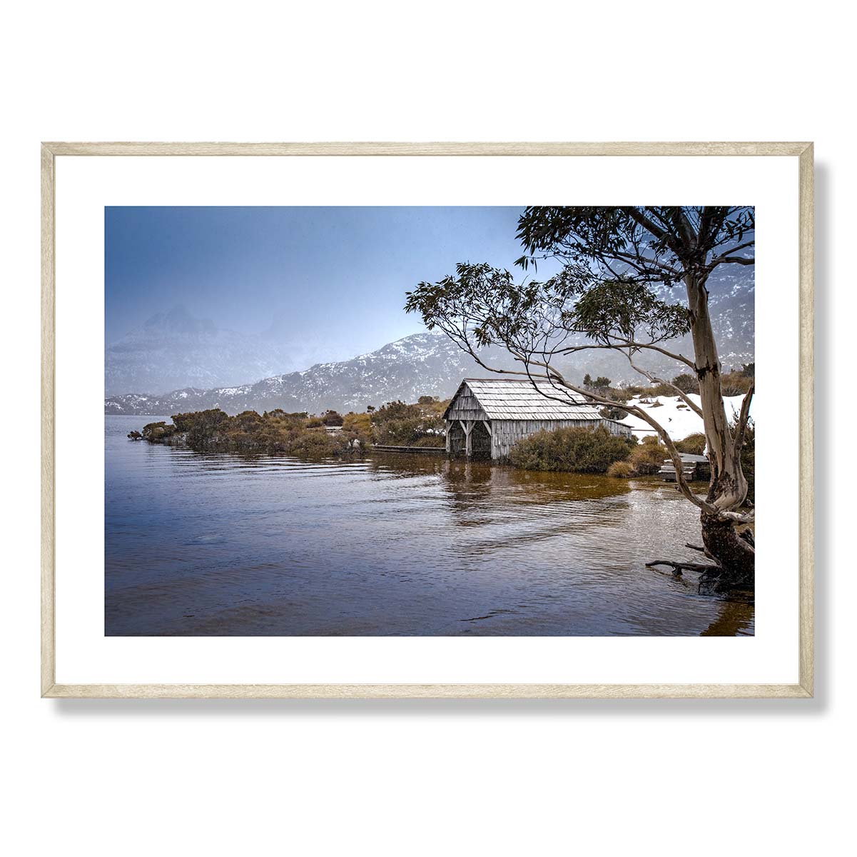 The Boatshed in Autumn Cradle Mountain Art Print
