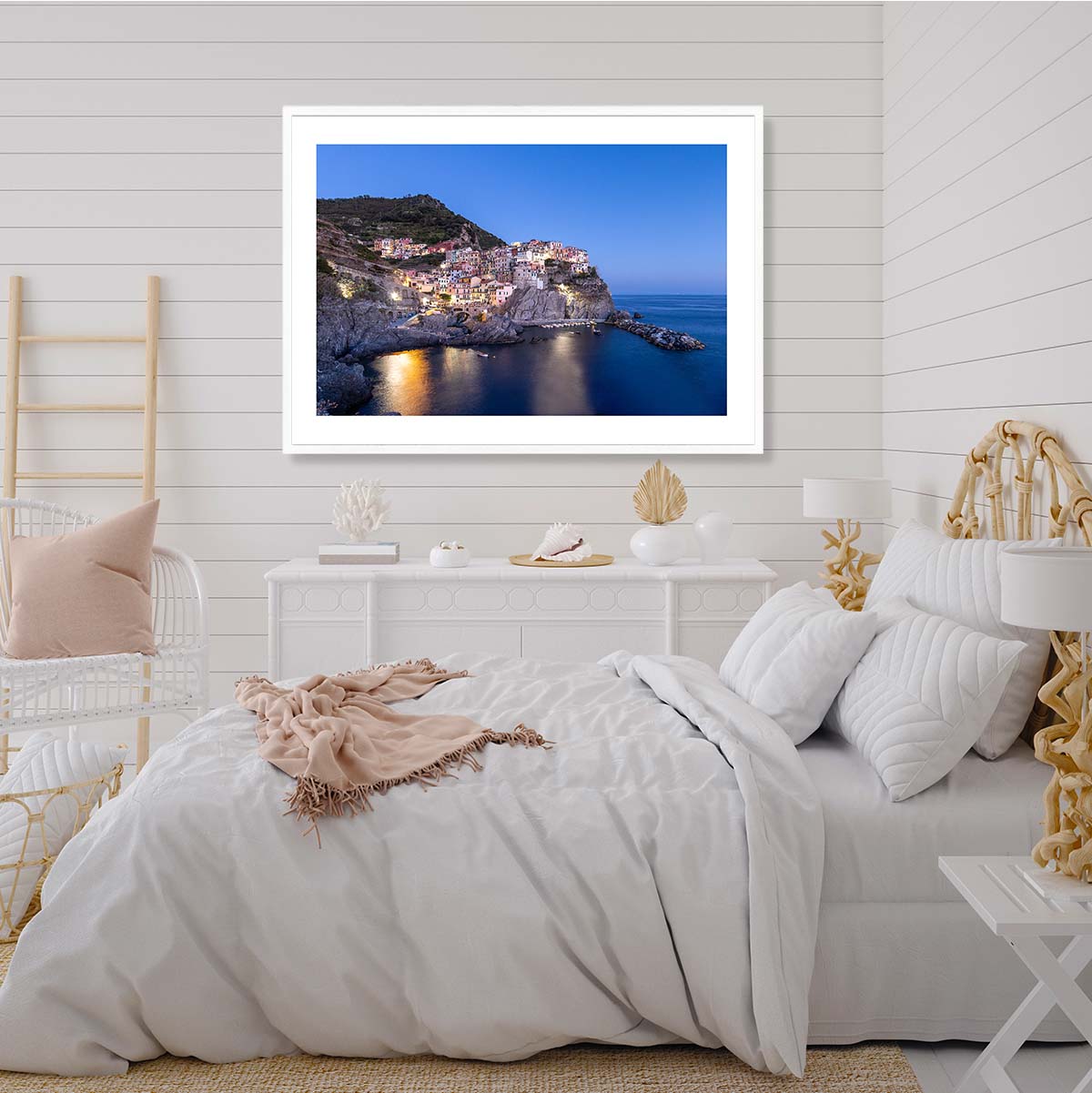 Manarola At Night Italy Art Print
