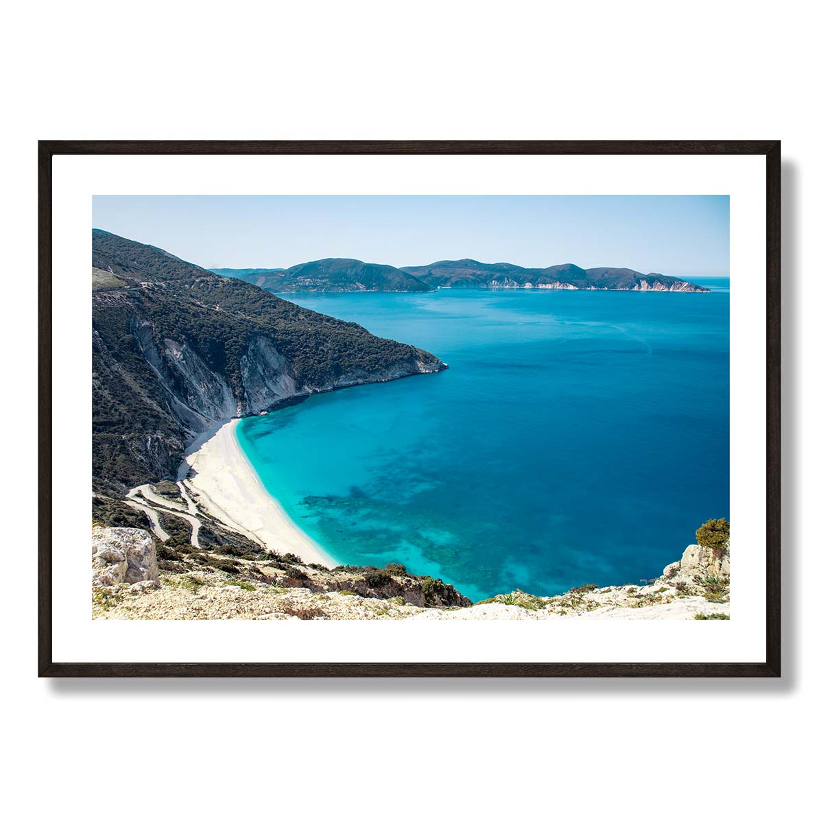Myrtos Beach Kefalonia Coastal Art Print