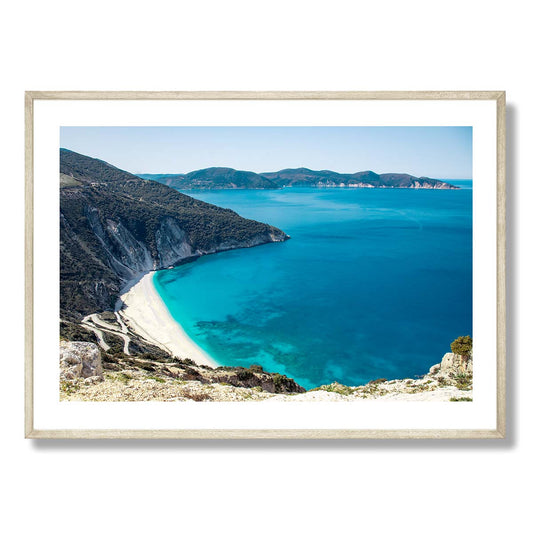 Myrtos Beach Kefalonia Coastal Art Print