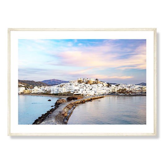 Naxos Town at Sunset Art Print