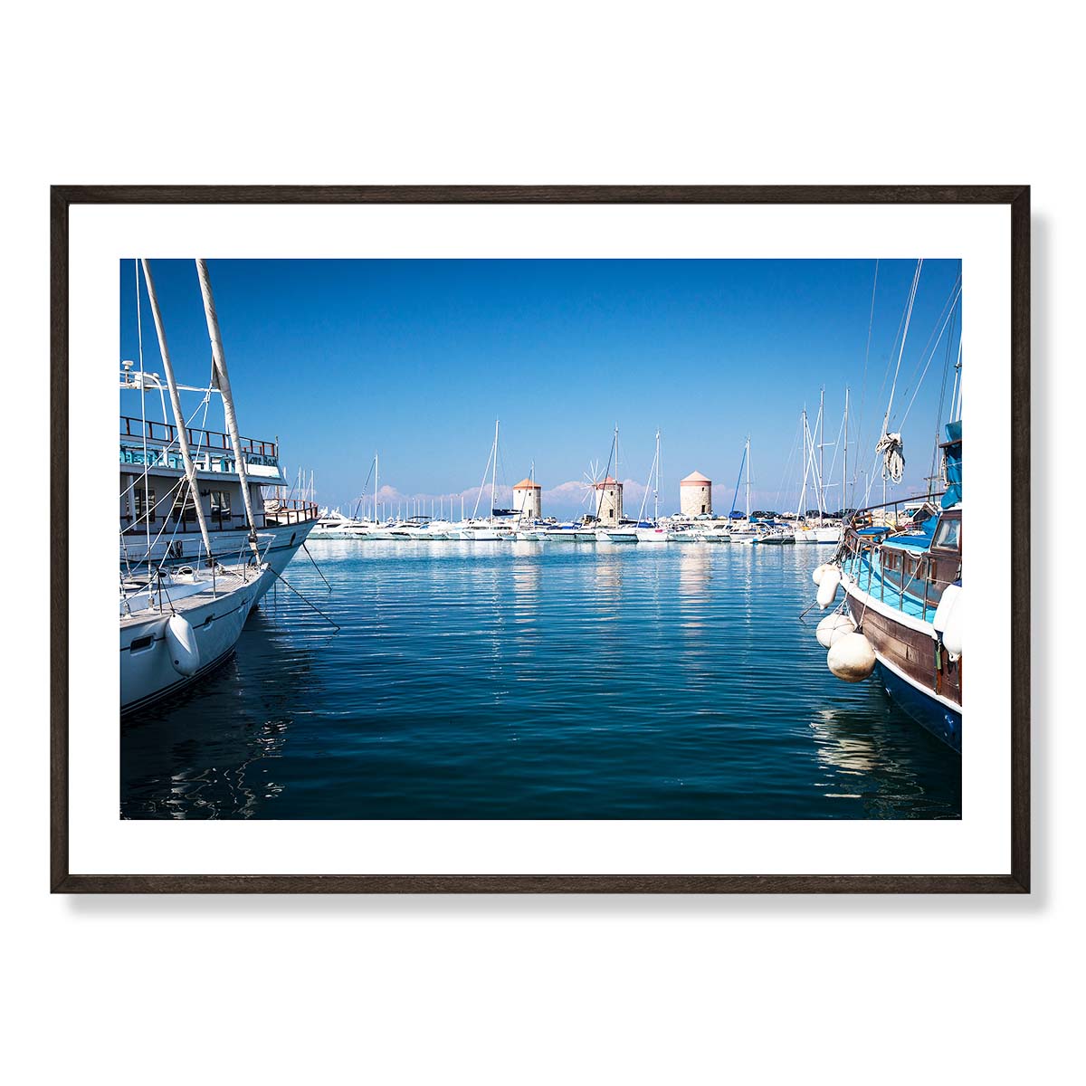 Three Windmills in the Harbour Art Print