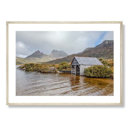 The Boatshed in Winter Cradle Mountain Art Print