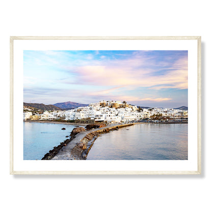 Naxos Town at Sunset Art Print