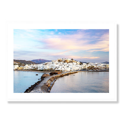 Naxos Town at Sunset Art Print