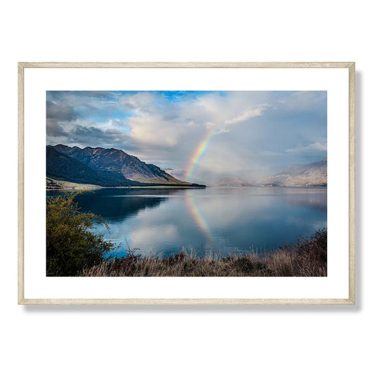 Rainbow at Lake Wanaka Art Print