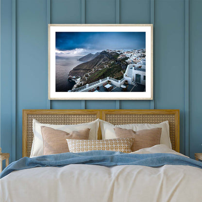 Shadows over Santorini Art Print